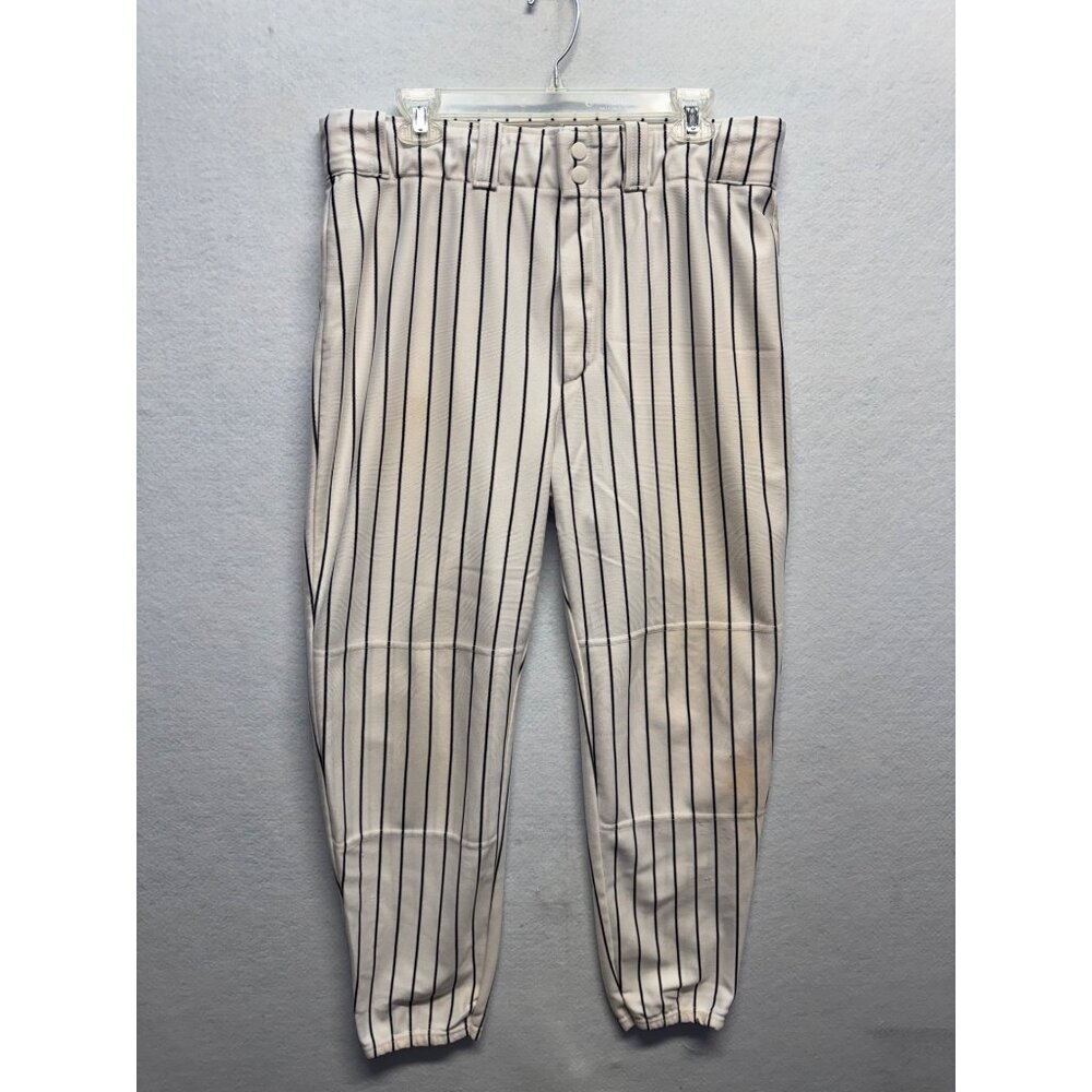 Wilson Mens XL Baseball Pants White With Black Pinstripes Polyester